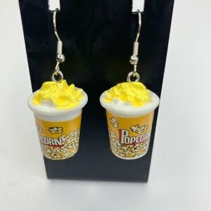 Yellow and White Popcorn Earrings